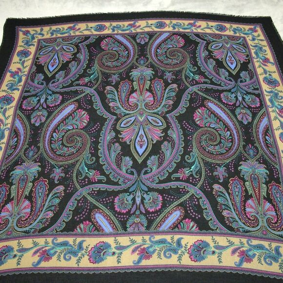 Vintage Italian Renaissance Paisley Scarf 46x46 - Picture 2 of 9